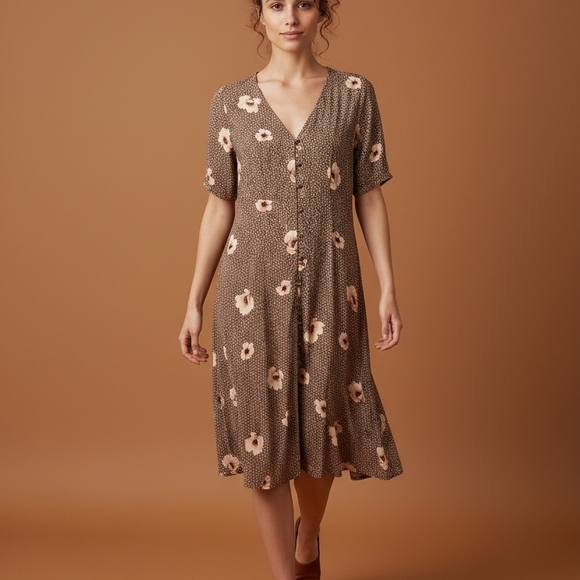 Floral V-Neck Dress - Picture 8 of 10